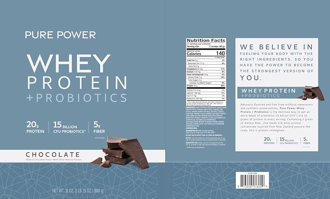 Dr. Mercola Pure Power Protein, Chocolate, 0.5 Ounce
