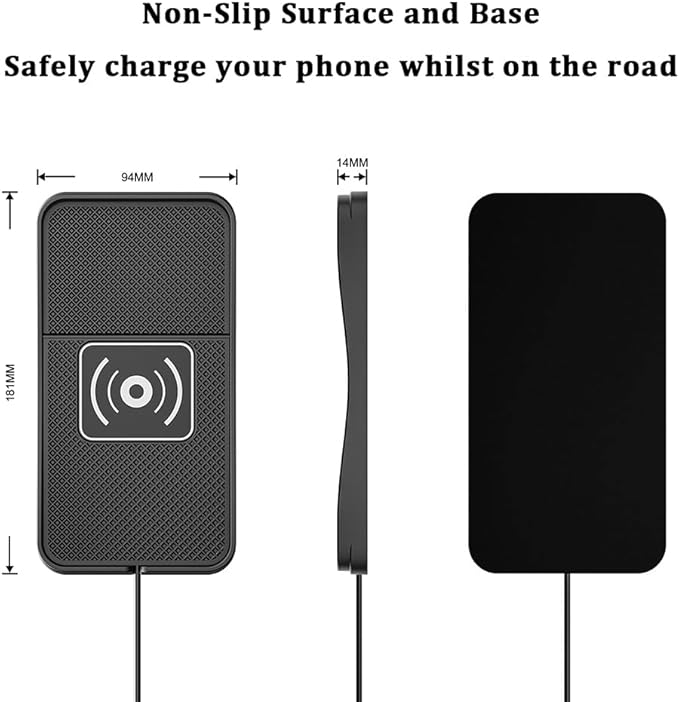 Car Wireless Charger Pad for Dodge Durango 2000-2009 2011-2026, Type-C/USB 20W Fast Wireless Car Charger Pad Non-Slip Cordless Charging Mat,A-30cm Cable Type-C Plug