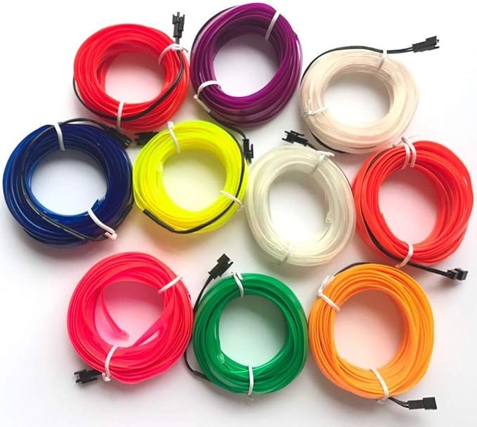 ABALDI El Wire Neon Light, Car Interior LED Lights for Xmas Halloween Christmas Car Interior Decoration(3m/9ft, Orange)