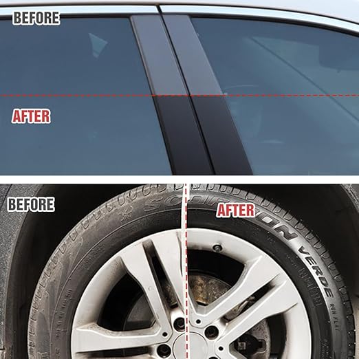 Plastics Parts Crystal Coating, 2025 Upgraded Leather Plastic Polishing Renovation Coating Agent, Car Trim Restorer with Sponge, Crystal Coating for Cars Interior or Exterior (5)