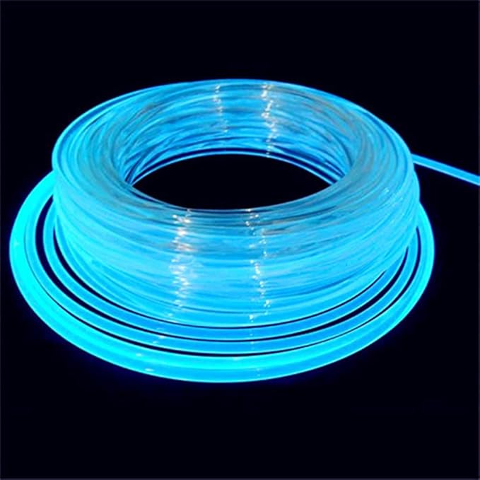 10ft Super Bright MMA Plastic Optic Fiber Side Glow for LED Light Source - Soft Optical Fiber Guide Strip (Diameter 0.55in)