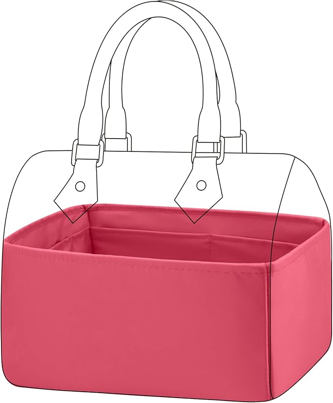 DGAZ Silk Purse Organizer Insert Fits LV Speedy 16/20/25/30/35/40/45 bags，Silky Smooth Bag Organizer，Luxury Handbag & Tote Shaper(Rose lipstick,SP45)