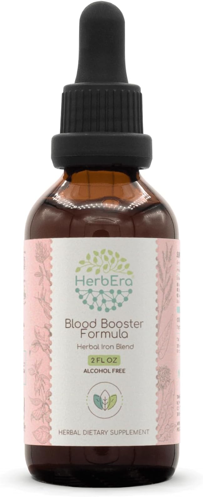 Blood Booster Formula B60 Alcohol-Free Extract Tincture: Stinging Nettle Leaf, Dandelion Leaf, Spinach Leaf, Spirulina, Alfalfa Leaf, Yellow Dock Root, Herbal Iron Blend 2 Fl Oz