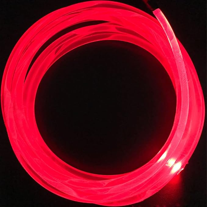 10ft Super Bright MMA Plastic Optic Fiber Side Glow for LED Light Source - Soft Optical Guide Strip, Transparent Material (Diameter 0.47in)