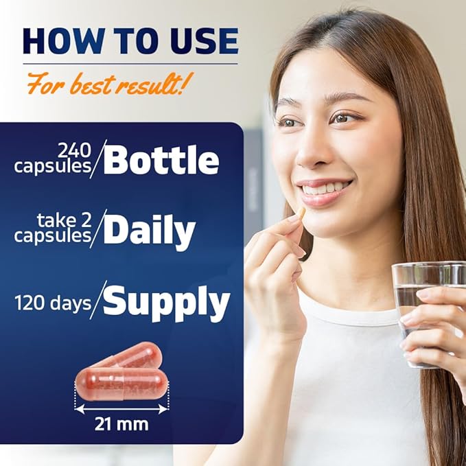 Vitamatic Red Yeast Rice 1200 mg Per Serving - 240 Veg Capsules - Made in The USA - Non-GMO & Gluten Free