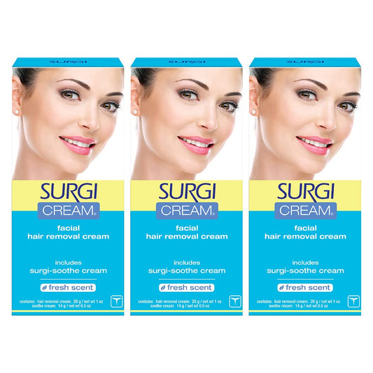 Surgi-Cream Hair Remover For Face, 1-Ounce Tubes (Pack Of 3)