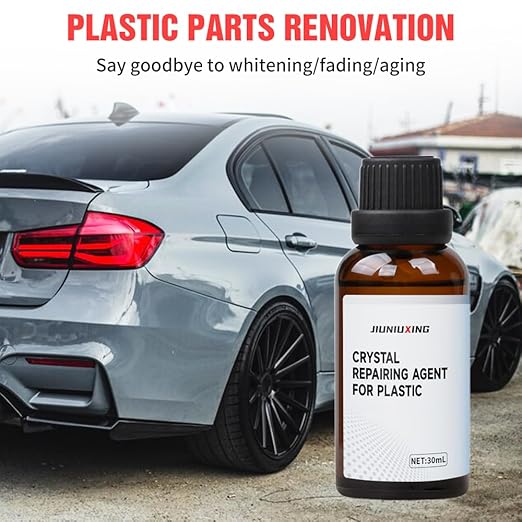 Plastics Parts Crystal Coating, 2025 New Car Crystal Coating for Car Plastic Parts, Coating Agent for Automotive Plastics, Crystals Coating Plastic Restorer, Cars Trim Restorer with Sponge (2)