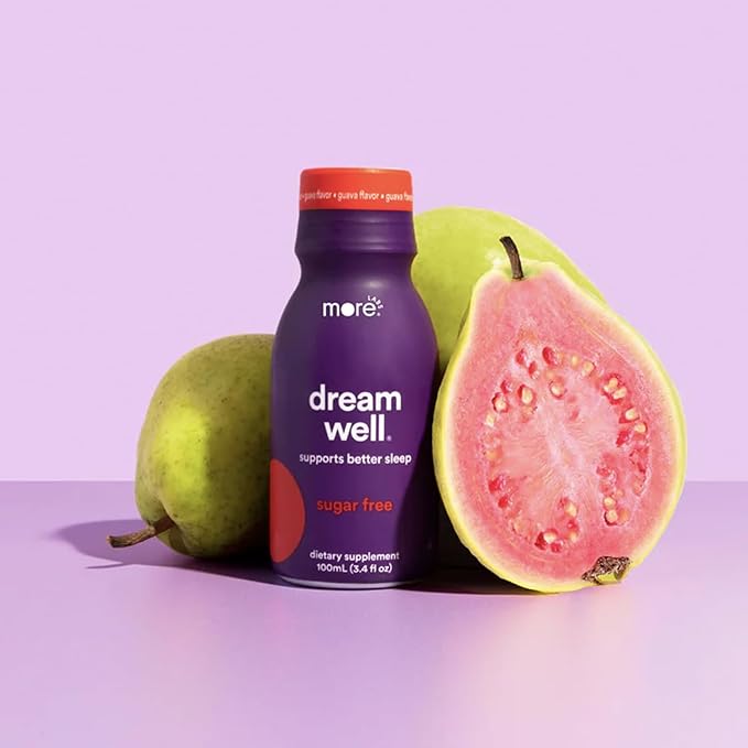 More Labs Dream Well Holistic Sleep Shot Drink 15 Pack | Non-Habit Forming | Lemon Balm, Melatonin and Glycine | Sleep Support Solution