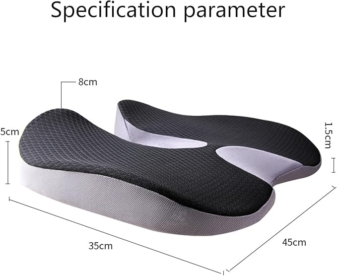 Car Seat Cushion for Long Driving, Ergonomic Memory Foam Seat Cushion, Car Seat Cushion for Back Pain and Lumbar Support Non Slip and Easy Clean for Driving Gaming Chair and Travel C Grey