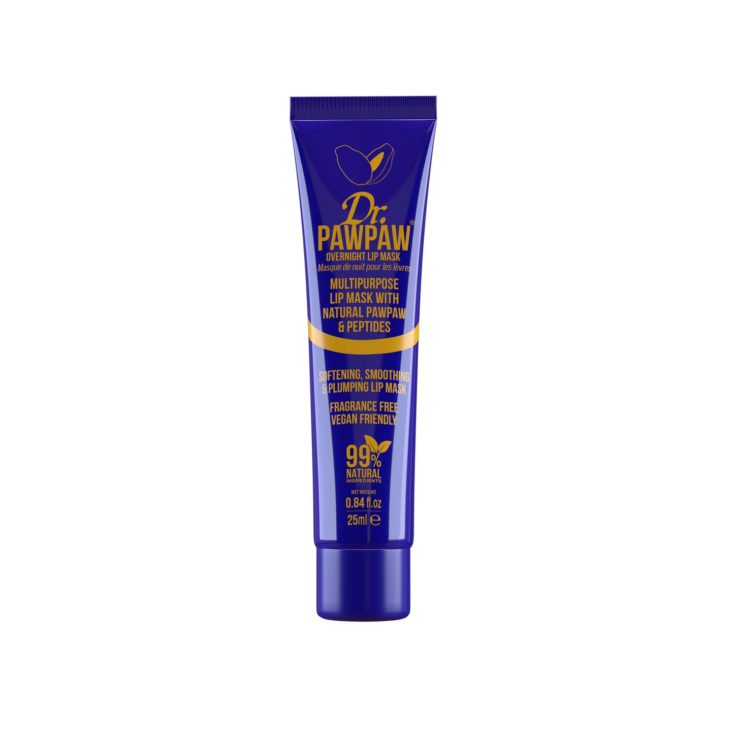 Dr.Pawpaw Overnight Lip Mask - Multi-Purpose Balm, Natural Pawpaw & Peptides Smooth Skin, Cracked Lips, Vegan, Ethical Beauty &