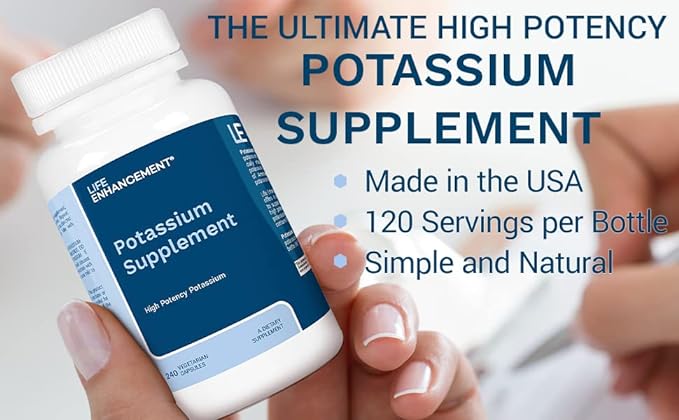 Life Enhancement Potassium Supplement, 1020 mg,120 Servings, 240 caps
