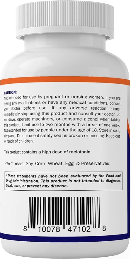 Vitamatic Melatonin 60 mg Fast Dissolve Tablets - 60 Vegan Natural Berry Flavor Tablets - Non-Habit Forming - Non-GMO, Gluten Free (1 Bottle)