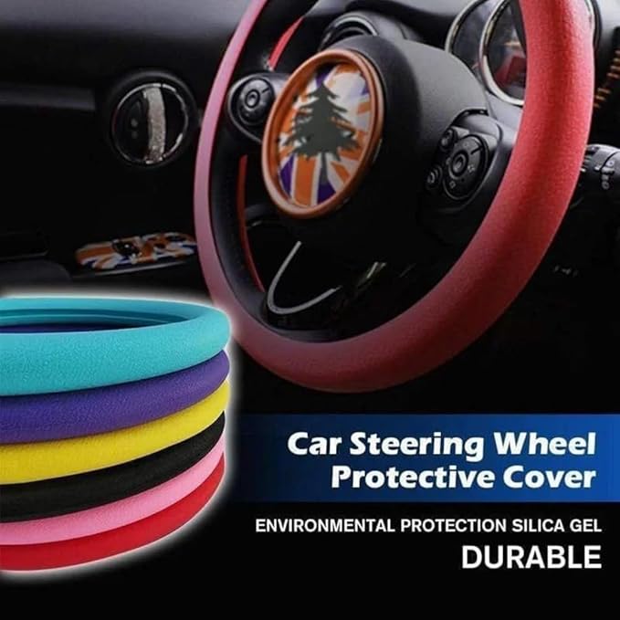 Cooling Steering Wheel Cover, Car Steering Wheel Cover, Anti-Slip Car Steering Wheel Protective Cover, Fit 12.6-16 Inch, for Car SUV Truck Van, for Women & Men (2Pcs-a)