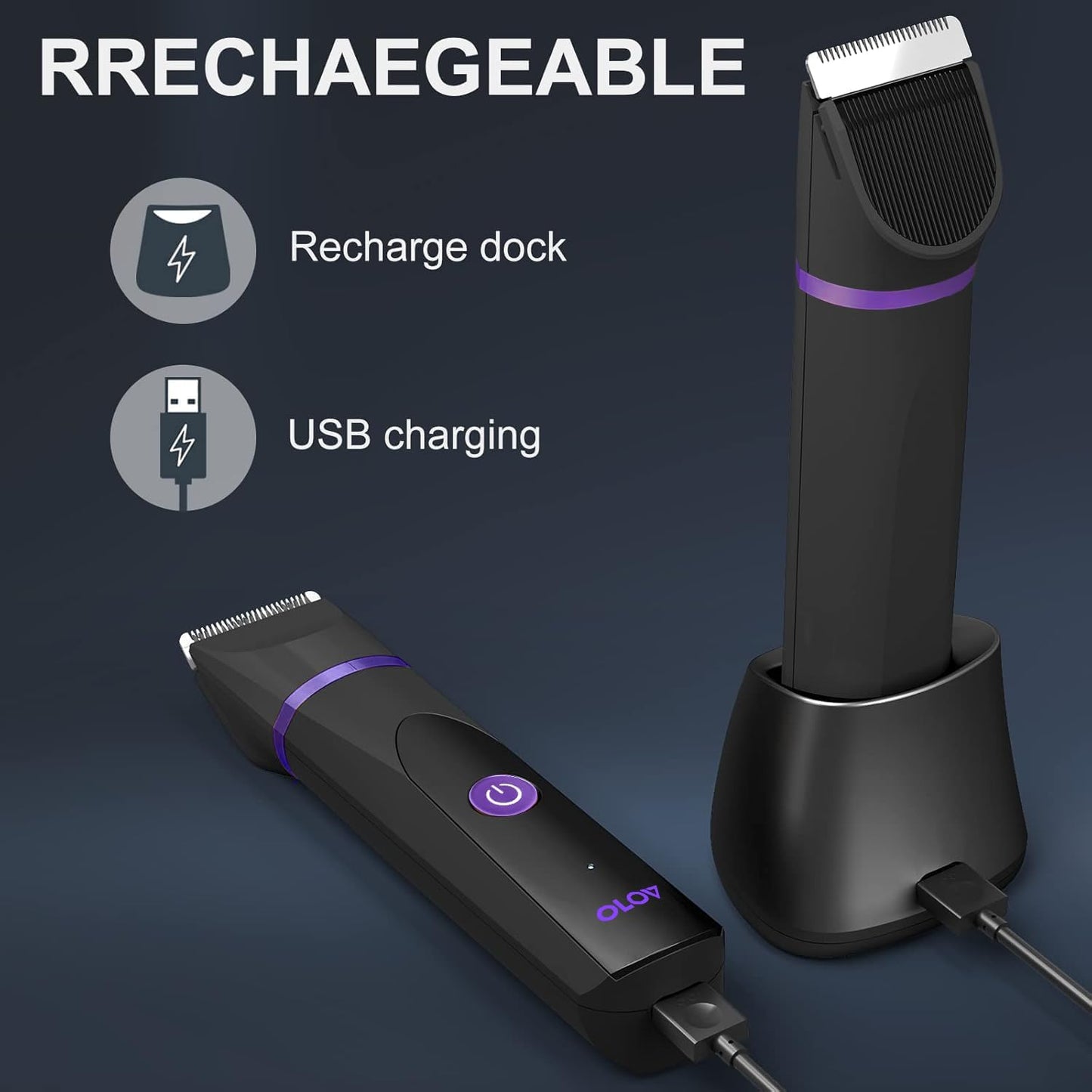 Electric Body Hair Trimmer | Groin & Bikini Trimmer for Men & Women | Waterproof, USB Rechargeable