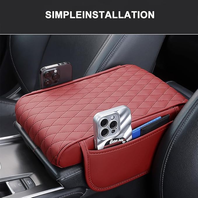 Car Armrest Pad for Ford Bronco Sport (CX430) 2021 2022 2023 2024 2025 2026 Leather Armrest Box Mat Center Console Cushion Pad Universal Armrest Seat Box Cover Protector,Grey