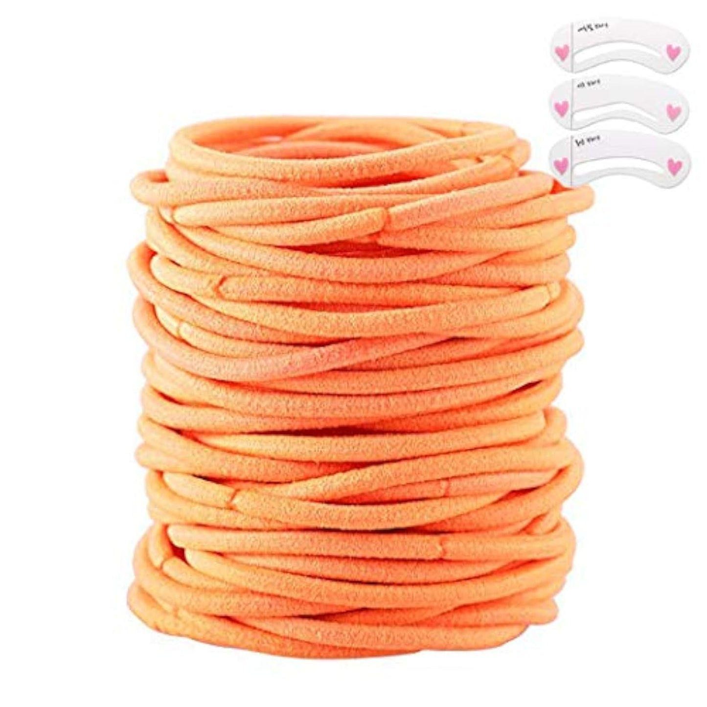 Coobbar 100Pcs Women Elastic Hair Ties Band Ropes Ring Ponytail Holder (Orange)