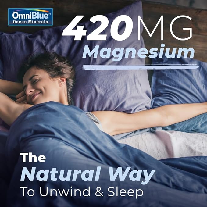 Ocean Minerals Liquid Magnesium (420mg) & 70+ Trace Minerals | Natural Remineralization for Muscle Wellness, Deep Sleep, Smooth Digestion, Heart Function | 8oz Bottle