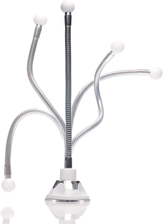 Fancii Chrome Gooseneck Attachment With Locking Suction Cup, For Luna, Mira And Maya Led Mirror Series (Mirror Not Included)