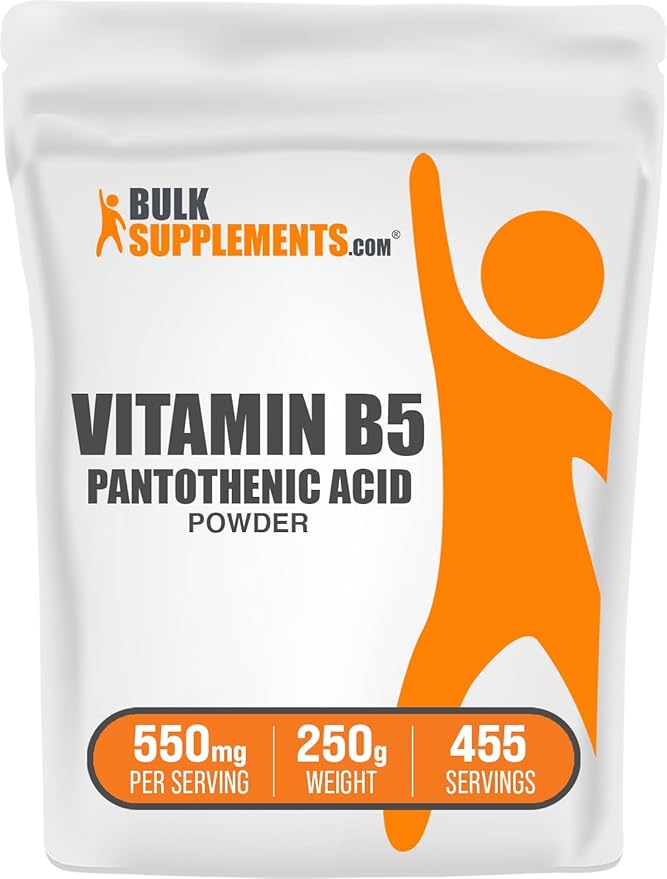 BulkSupplements.com Vitamin B5 Powder - as Calcium Pantothenate, B5 Vitamins - Gluten Free, 500mg of Vitamin B5 Pantothenic Acid per Serving, 250g (8.8 oz) (Pack of 1)