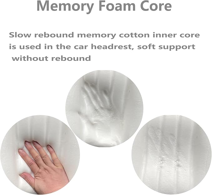 Car Headrest Pillow Soft Suede Fabric Memory Foam Car Neck Pillow Ultimate Comfort and Support for Driving and Travel