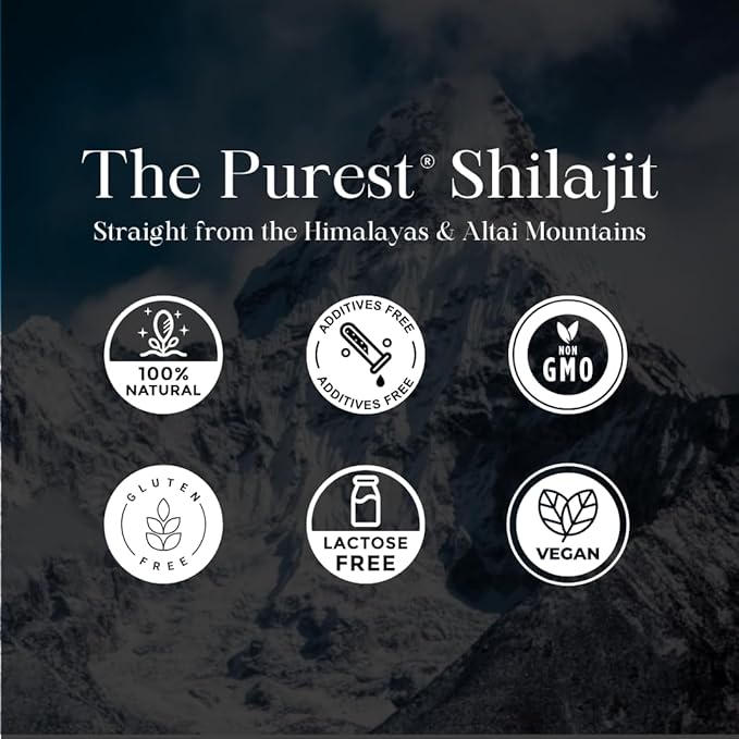 Pure Himalayan Shilajit, High Nutritional Potency, Grade A Shilajit Resin with 85+ Plant-Derived Trace Minerals and Fulvic Acid, Energy & Immune Suport for Men and Women, 3rd Party US Lab Tested (30g)