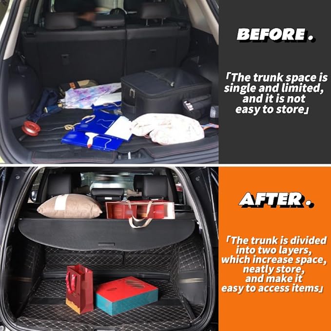Cargo Cover Retractable Fit for Nissan Rogue S SV SL Platinum 2021 2022 2023 2024 2025 2026 Accessories,Rear Security Trunk Cover (Not Fit for Rogue Select and Rogue Sport)