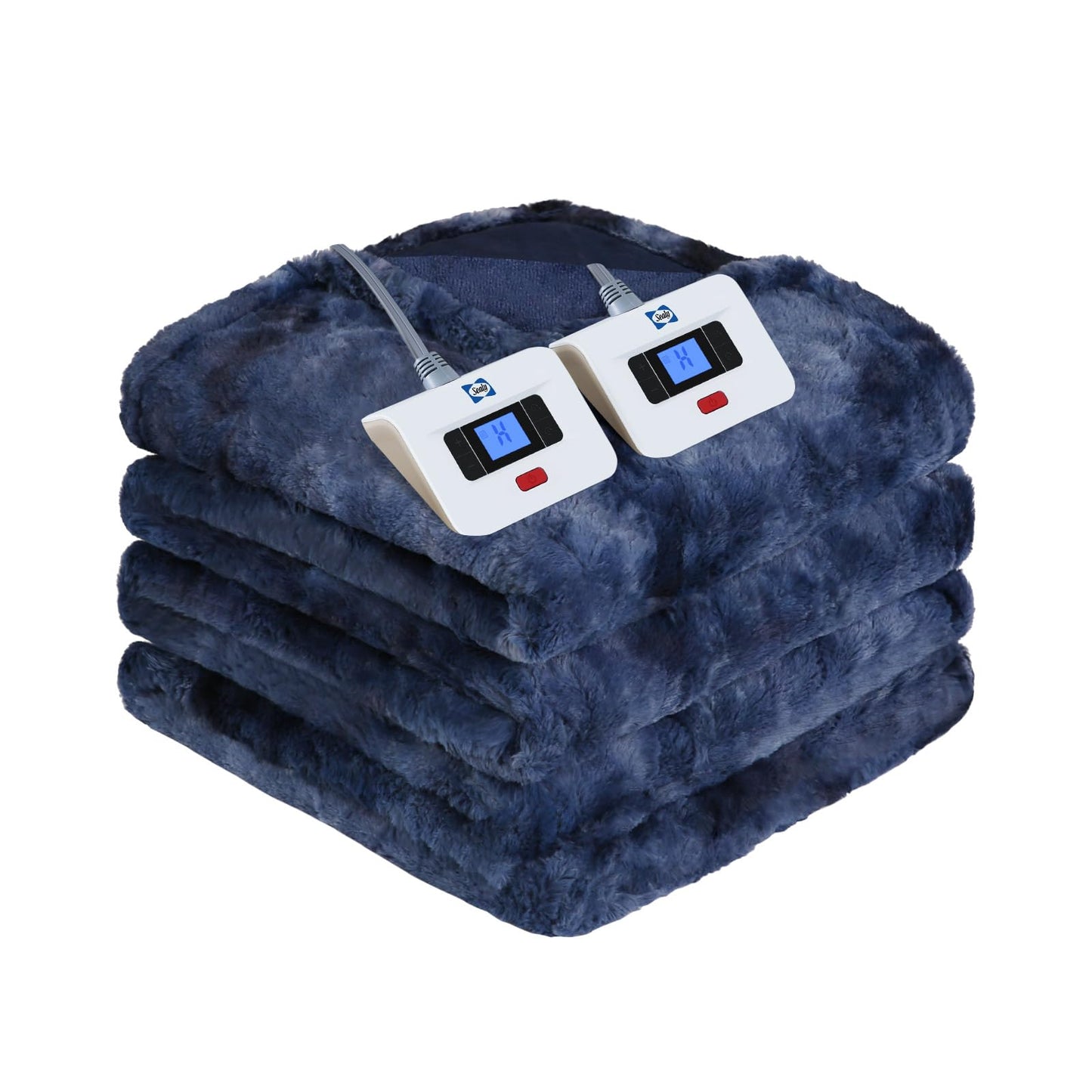 Sealy Electric Blanket Heated Throw, Faux Fur Heating Blanket with 6 Heat Settings & 2-10 Hours Auto Shut Off, Fast Heating & ETL Certification, 50x60 Inch, Grey