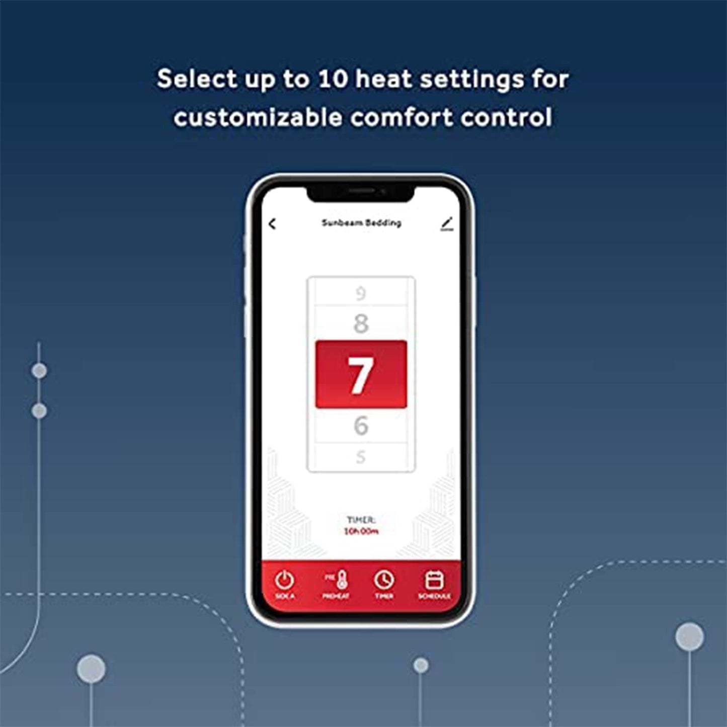 Sunbeam Polyester Wi-Fi Connected Mattress Pad, Electric Blanket, 10 Heat Settings, Queen Size