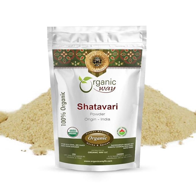 Organic Way Shatavari Powder (Asparagus racemosus) - Kosher & USDA Certified | Vegan, Non-GMO & Gluten Free | Tested for Heavy Metal and Purity | Resealable Bag | 100% Raw from India (1/2LBS / 8Oz)