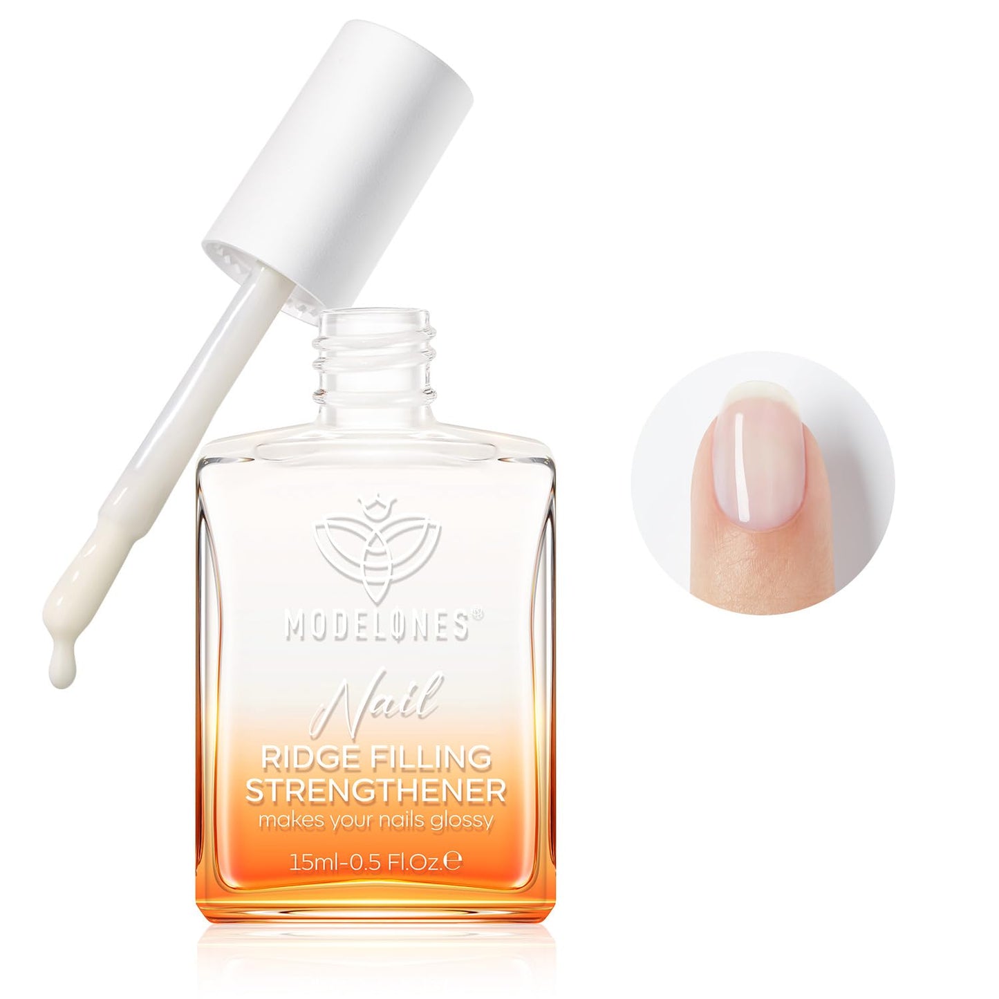 Modelones Nail Strengthener Ridge Filler For Nails White Nail Polish Nail Repair For Thin And Damaged Nails Growth Treatment 15M