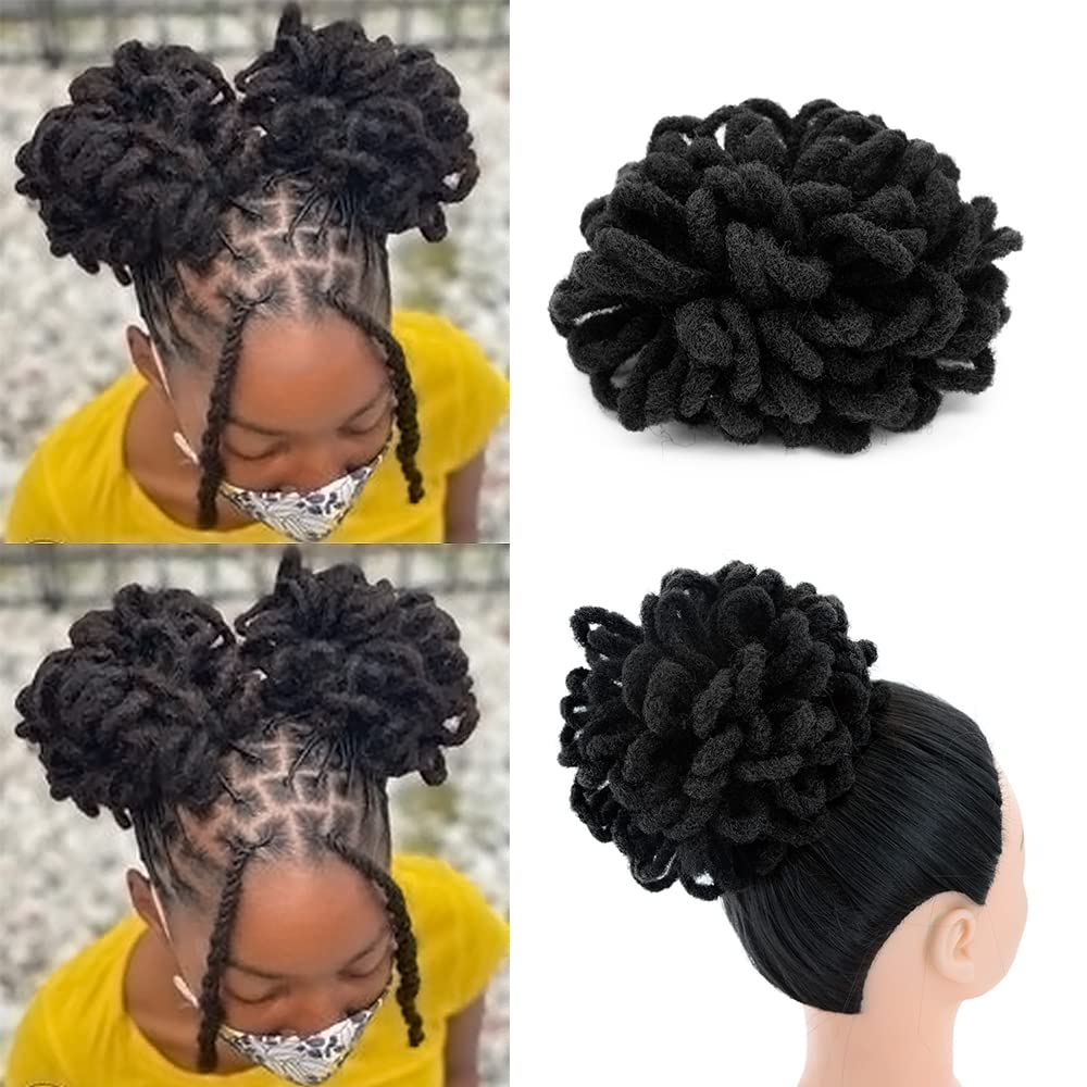 Yinmei Baibian Loc Ponytail Drawstring Petal Bun Afro Dreadlock Buns Pony Tail Curly Puff Braid Ponytails For Black Women Faux L