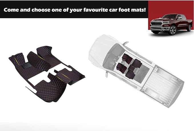 Yaruicar Custom Personalized Floor Mats for Cars Luxury Full Coverage All Car Floor Mats Anti-Slip Leather Car Mat Set Trucks & SUVs Trucks Automotive Floor Mats Liners (Wine Red)