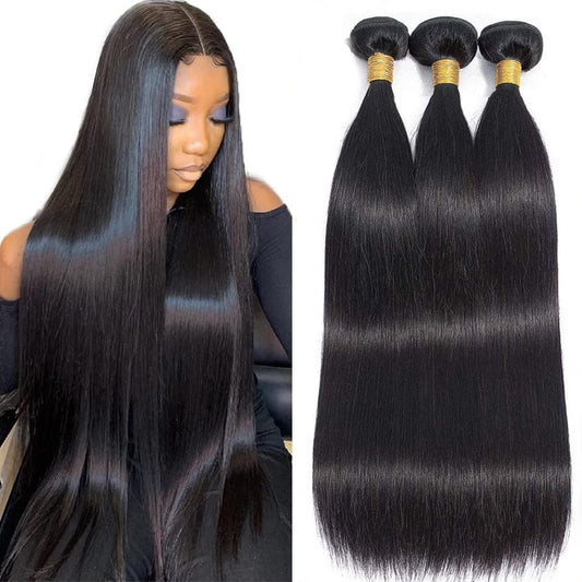 10A Straight Hair Bundles Brazilian Virgin Human Hair Bundles Straight 20 22 24 Inch 100% Unprocessed Virgin Hair Straight Weave