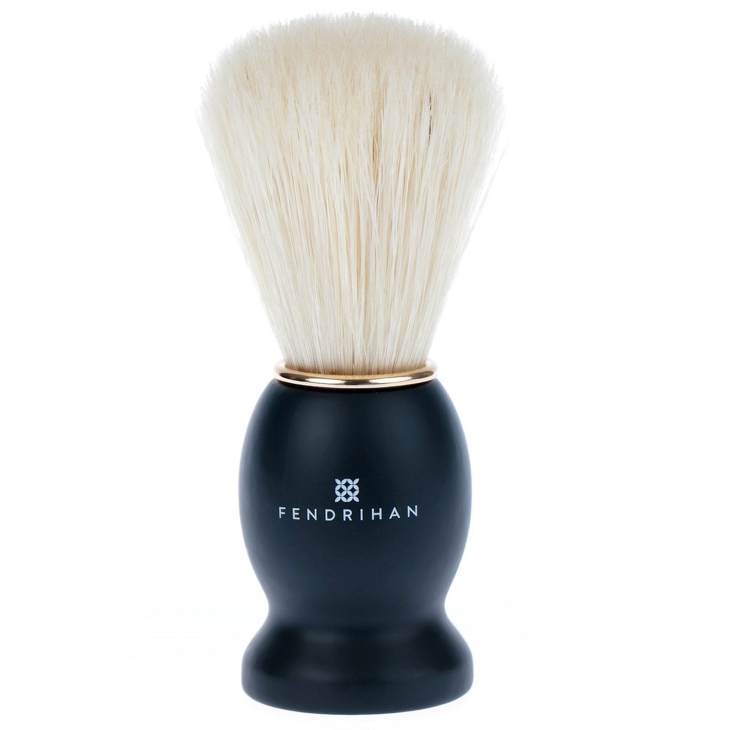 Fendrihan Pure Boar Bristle Shaving Brush With Black Wood Handle And Gold Rim For Personal And Professional Shaving