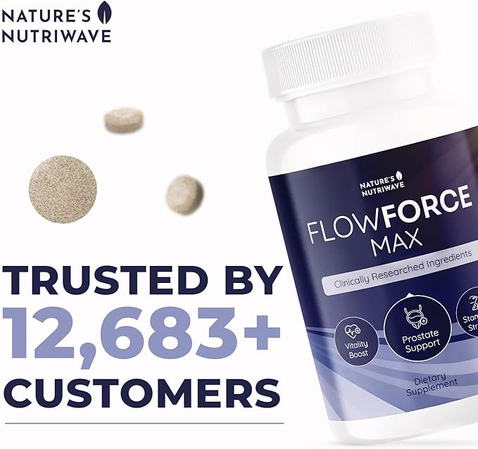 FlowForceMax Herbal Support Supplement - Natural Plant-Based Formula with Saw Palmetto Extract | 30 Chewable Tablets, 1 Month Supply, Made in USA