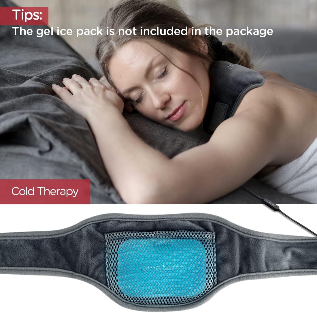 Neck Heating Pad, USB Wearable Heating Pad, Heated Wrap for Pain Relief, 3 Heat Auto Off, Electric Thermal Hot Compress Neck Brace, Heat Therapy for Soreness Stiffness