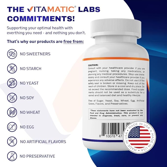 Vitamatic Potassium Supplement, 1020 mg, 240 Vegtable Capsules - Non-GMO - Gluten Free - Made in USA