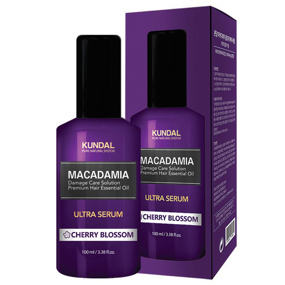 Kundal Ultra Macadamia Oil Hair Serum [Cherry Blossom]- Korean Hair Care Premium Hair Essential Oil, Intense Repair, Deep Nouris