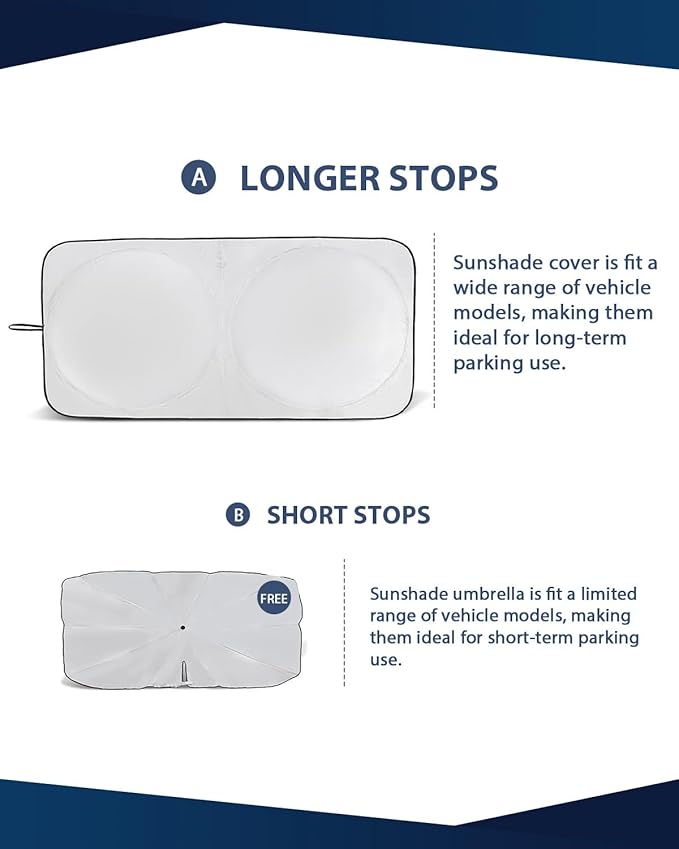 Retractable Windshield Sun Shade for car Windshield Sun Shade,99% UV Blocking,Long-Frequency and Short-Frequency Demand,X-Large(Sunshade 74.8"x35.43",Umbrella 55.12"x31.5")