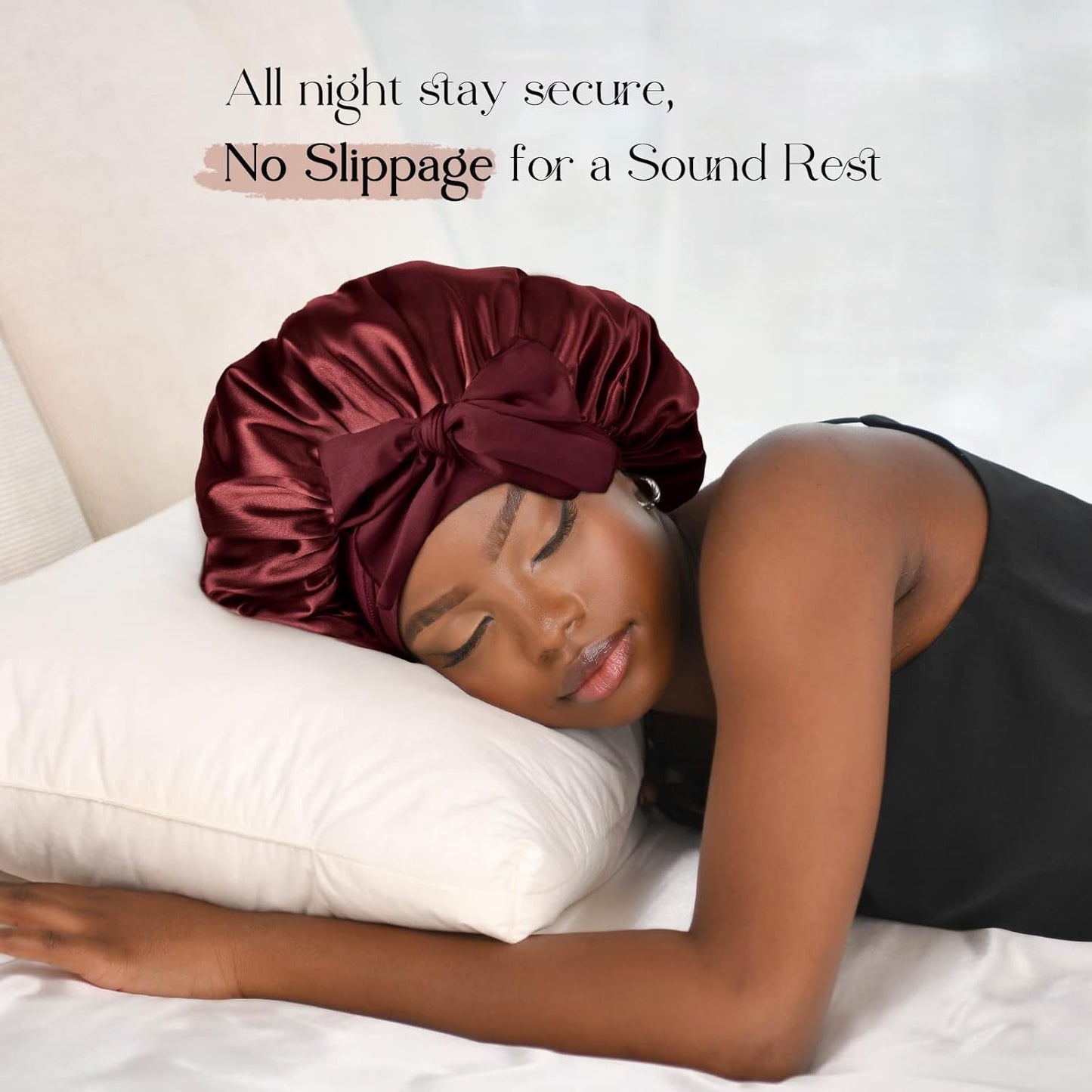 Silk Bonnet for Sleeping | Double Layer Satin Lined | Curly Hair - Sage