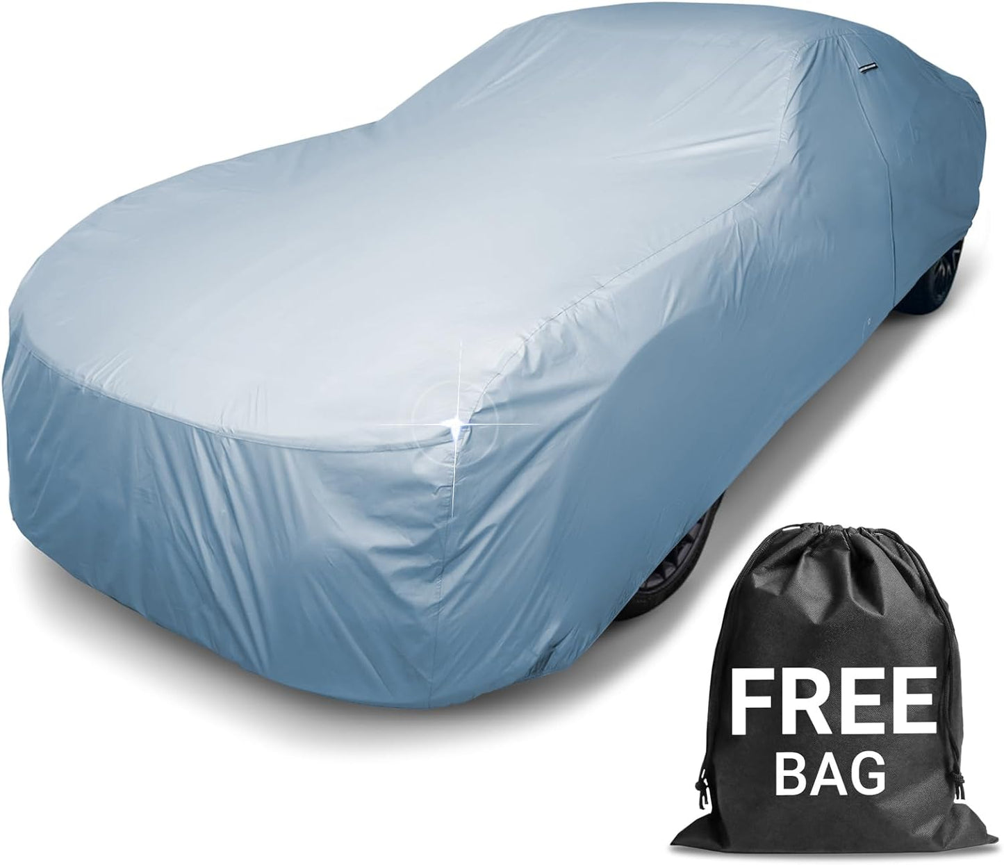 iCarCover Premium Car Cover for 1971-1976 Pontiac Parisienne 2-Door Heavy Duty Waterproof All-Weather Automobiles Custom Fit Indoor Outdoor UV Snow Protection Covers with Straps and Bag