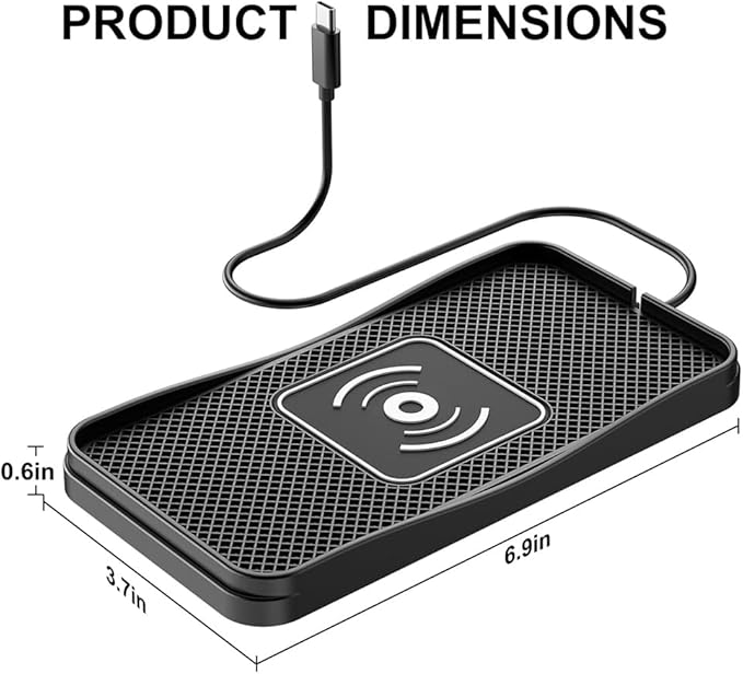 Wireless Car Charger Pad for Mazda CX-5 2013-2025, Type-C/USB 20W Car Wireless Charger Non-Slip Phone Charging Pad Car Accessories,A 30cm Cable Type-C Plug