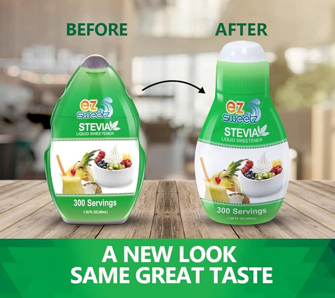 EZ-Sweetz (2-Pack 1.36oz - Liquid De-Bittered Stevia Sweetener 300 Servings/Bottle)