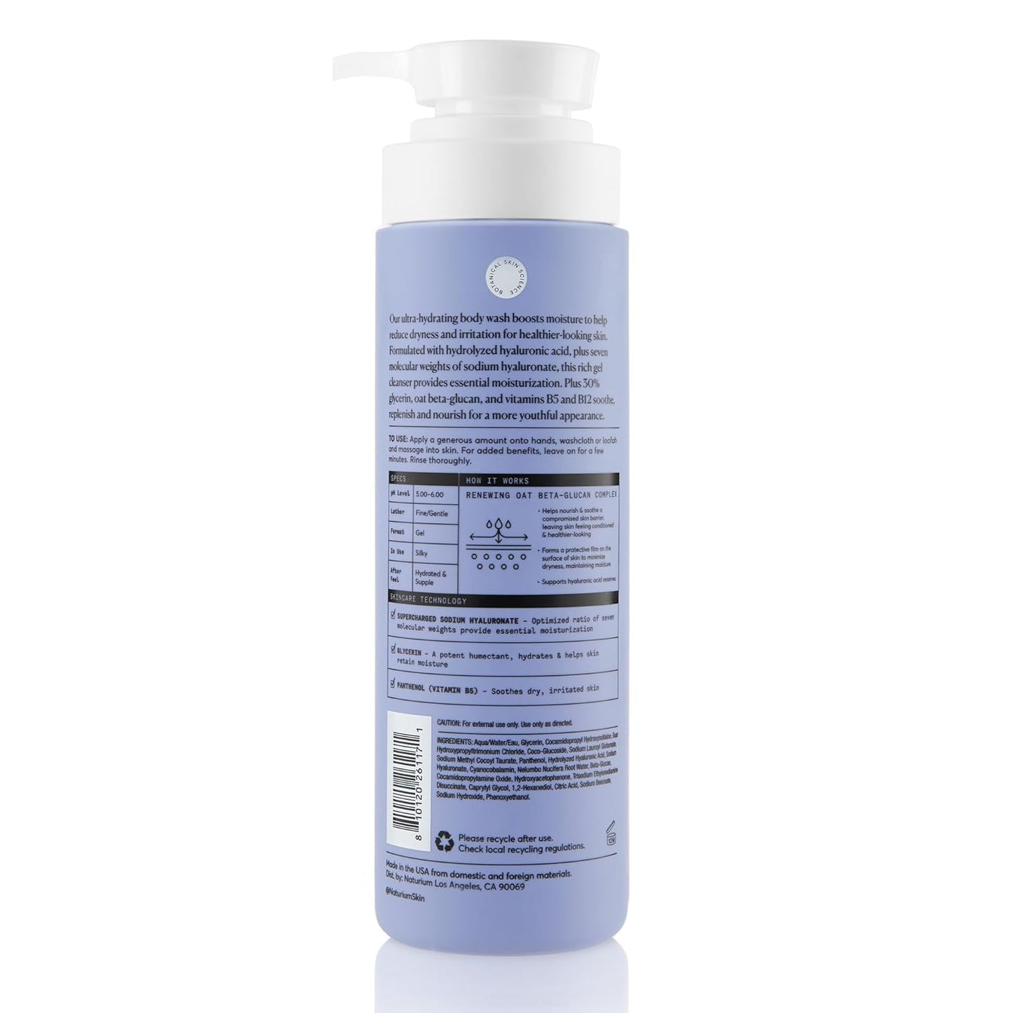 Naturium Calmer Ceramide Body Wash | Fragrance-Free & Moisturizing | 16.9 oz