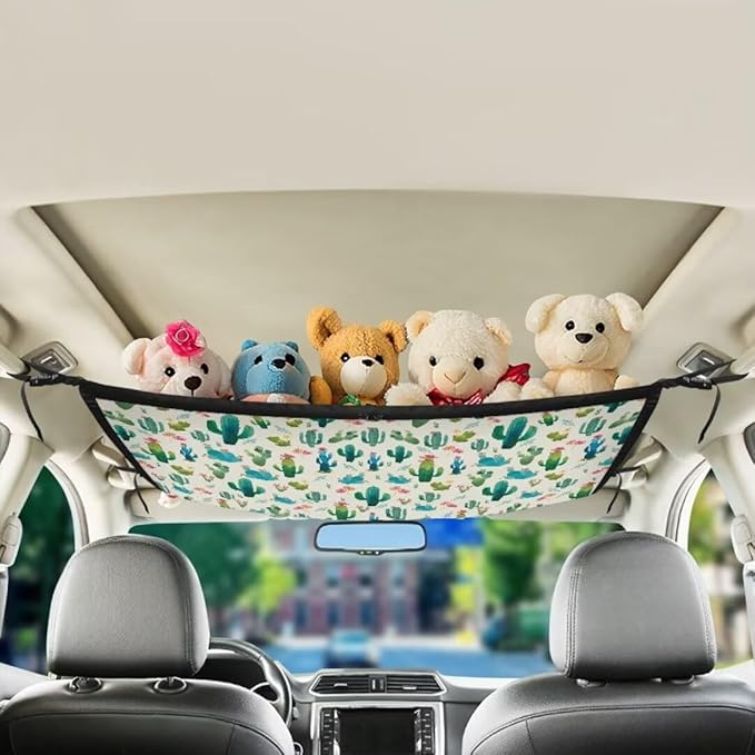 Green Cactus Car Storage Bag Organizer Car Organizer for Car Seat Multi-Purpose Car Bag Storage Box Organizer Pouch Pocket Storage for Small Items