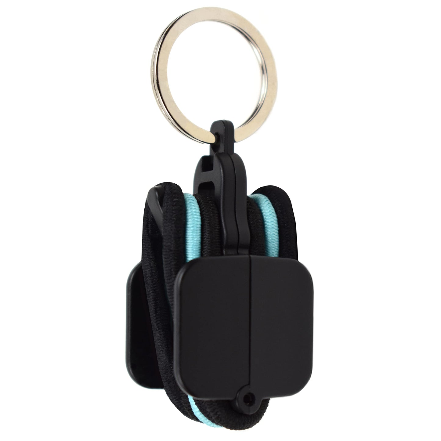 Hair Tie Hub Portable Hair Tie Holder: Stylish Hair Tie Organizer With 3 Bonus Hair Ties (Black)