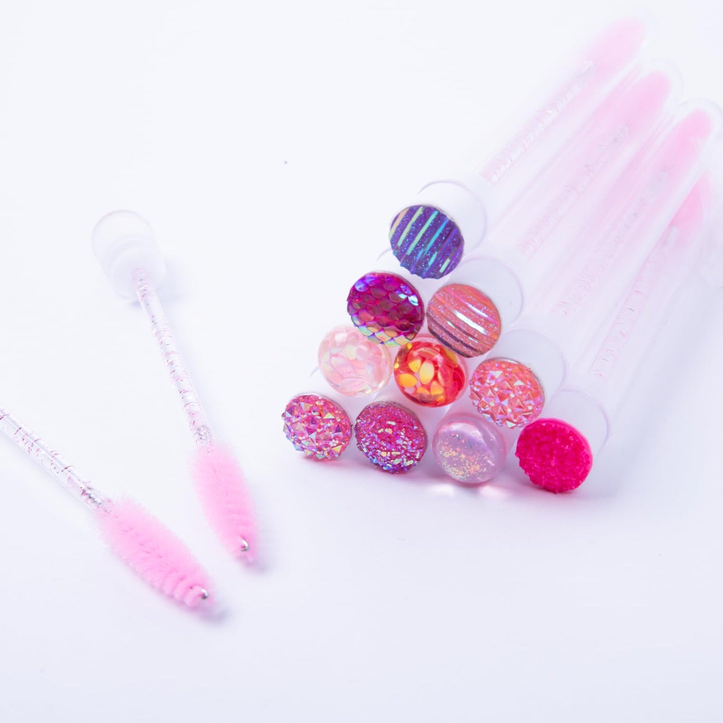 I-Laesh 10 Pcs Lash Brush Eyelash Brushes For Eyelash Extensions Spoolies Cleaning Mascara Wands Tube Diamond Disposable Makeup