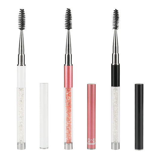 G2Plus 3Pcs Eyelash Brushes With Cap, Eye Brow Brush, Eyelash Mascara Brushes Wands Applicator Makeup Tools For Travel