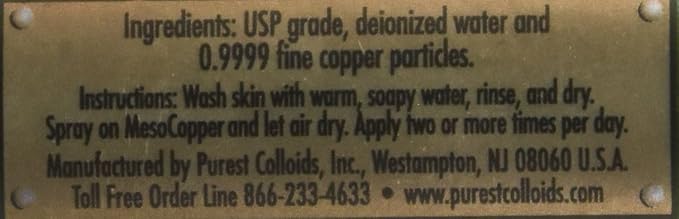 MesoCopper ® Skin Conditioner Spray 125 mL, Colloidal Copper