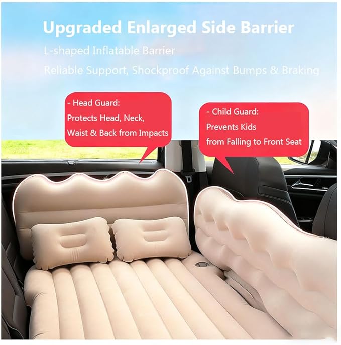 Car Inflatable Air Mattress for Nissan Armada (new Generation) 2025 Inflatable Back Seat Car Bed Double-Sided Portable Camping Travel Sleeping Bed,Dark Green-Mountain Design